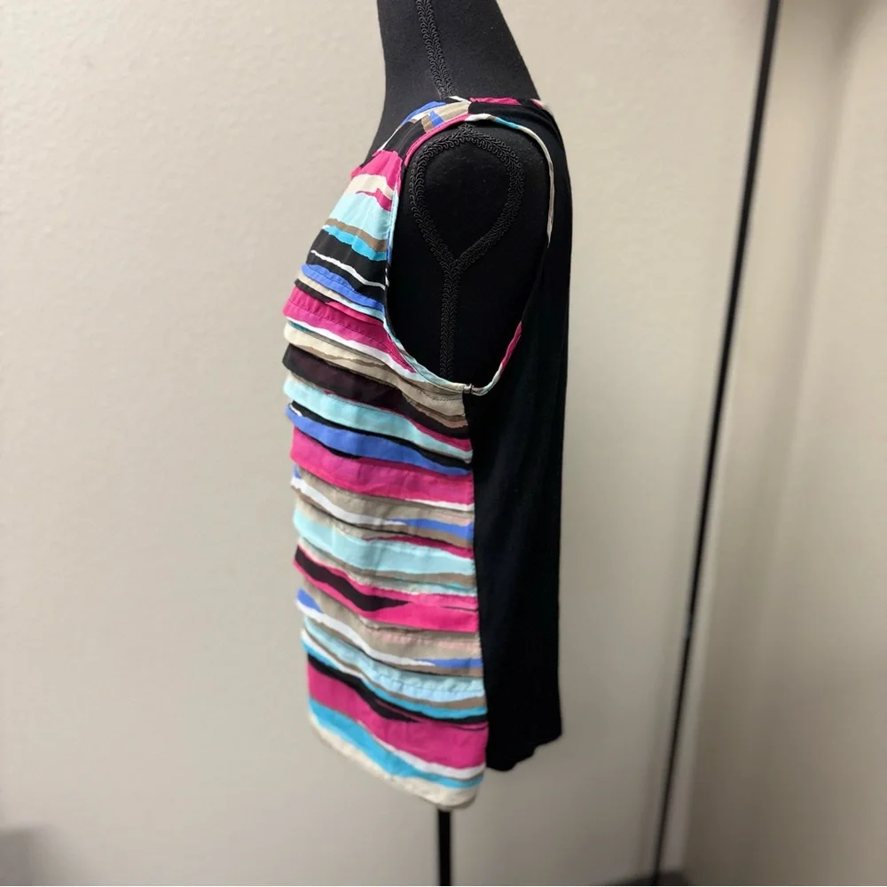 Dana Buchman Multicolor Striped Sleeveless Blouse. Size XL - Picture 2 of 8